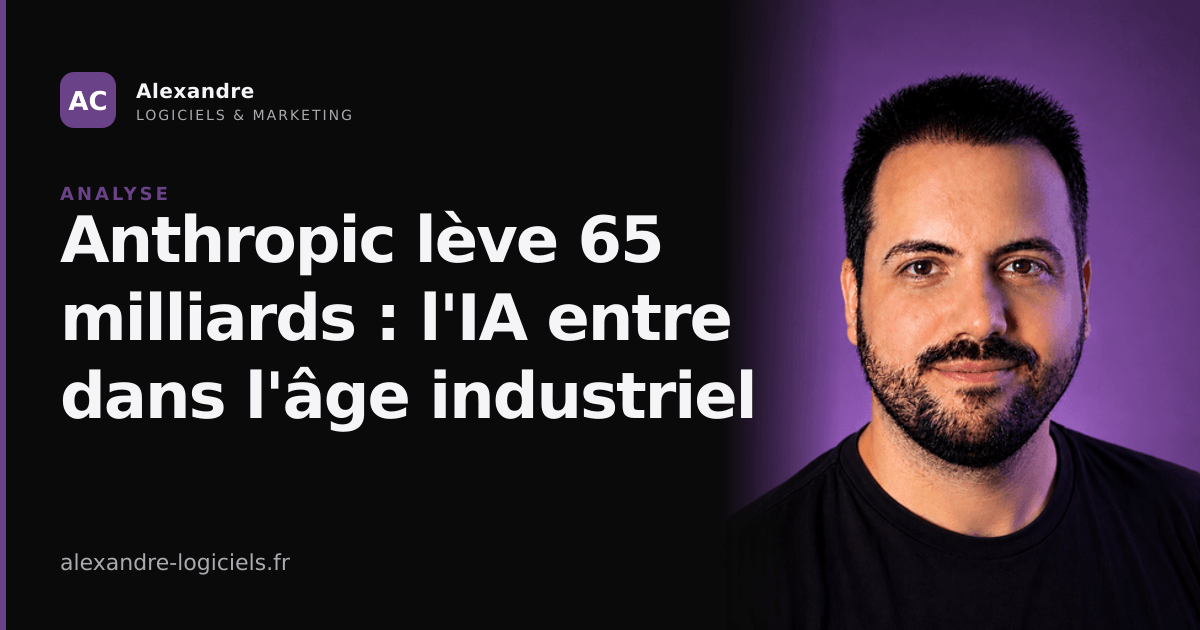 Anthropic lève 65 milliards : l'IA entre dans l'âge industriel