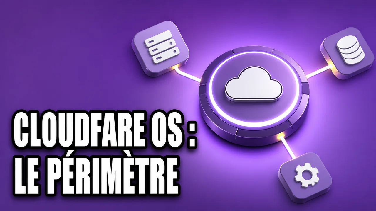 Workflow d’entreprise abstrait avec un hub central et des connexions vers des systèmes internes, sur fond violet.