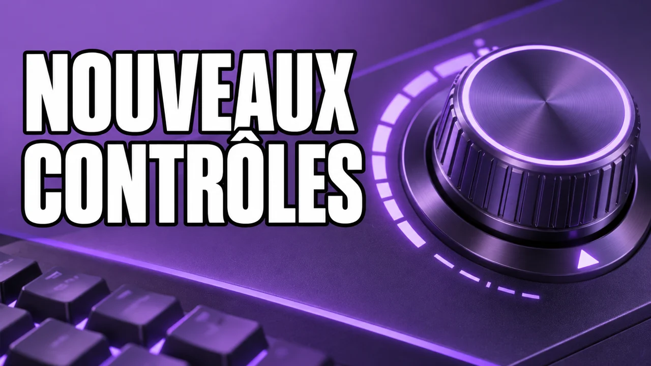 Nouveaux contrôles : illustration générique violette avec un bouton de réglage